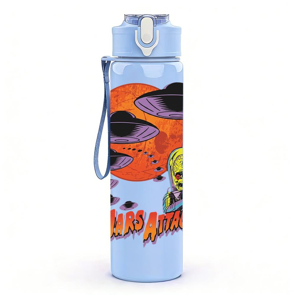 1PC Retro Orange Planet Space Abstract Print 750ml Portable Sports Water Bottle Leakproof Gym Outdoor Travel Drink Cup