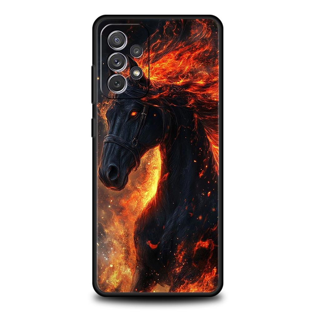 Чехол для телефона Samsung Galaxy A13 A15 A17 A07 A21S A22 A23 A25 A31 A73 A32 A52 A52S A41 5G Мягкий ТПУ Корпус Лошадь Животное Funda Сумка