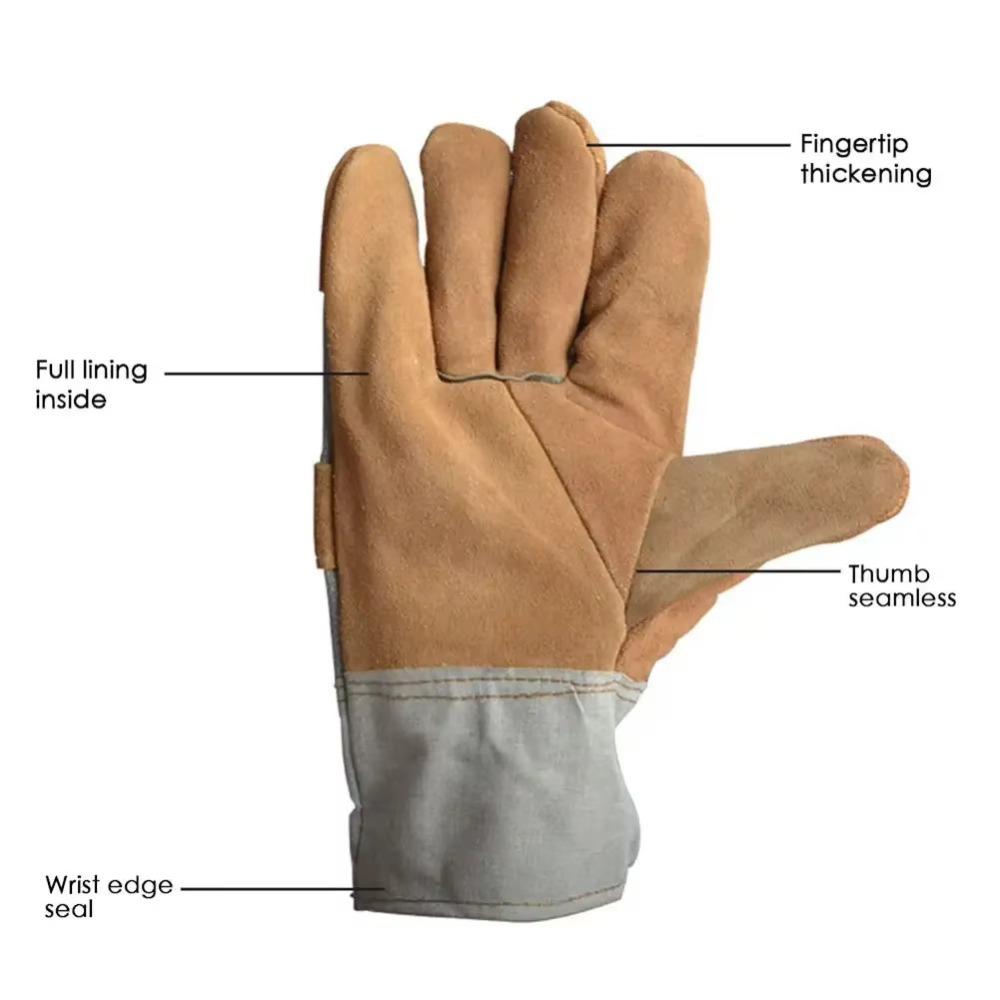 1 Pair Labor Protection Leather Work Gloves Thickened Gardening Gloves Protection Safety Supplies