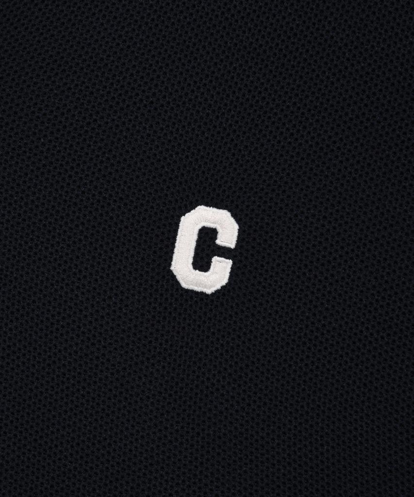 COVERNAT C Logo Open Collar Half Knit Navy