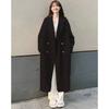 Autumn Winter Retro Loose Female Overcoat Ladies Windbreak Women's Coat Double-Breasted Loose Long Trench Coat