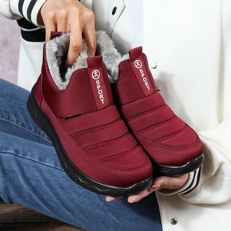 Cotton Shoes Winter Women's Cotton Boots New Velvet Thickened Women's Shoes Casual Warm Mother Shoes Snow Boots