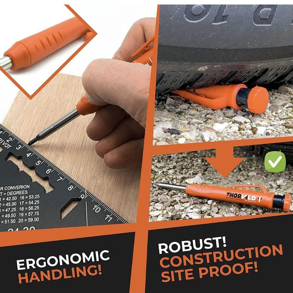 Built-in Sharpener Mechanical Pencil Solid Carpenter Pencil Woodworking Construction