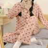 Women's Long-Sleeve Milk Silk Pajama Set for Spring and Autumn - Loose Fit, Casual Homewear