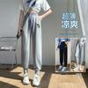 Grey Sweatpants Women's Summer Loose Tied Feet and Thin Versatile Small Casual Harlan Nine-point Modal Harlan Pants