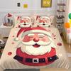 Santa Claus Cartoon 3D Printed Polyester Pillowcase Quilt Cover Two Or Three-Piece Set Can Be