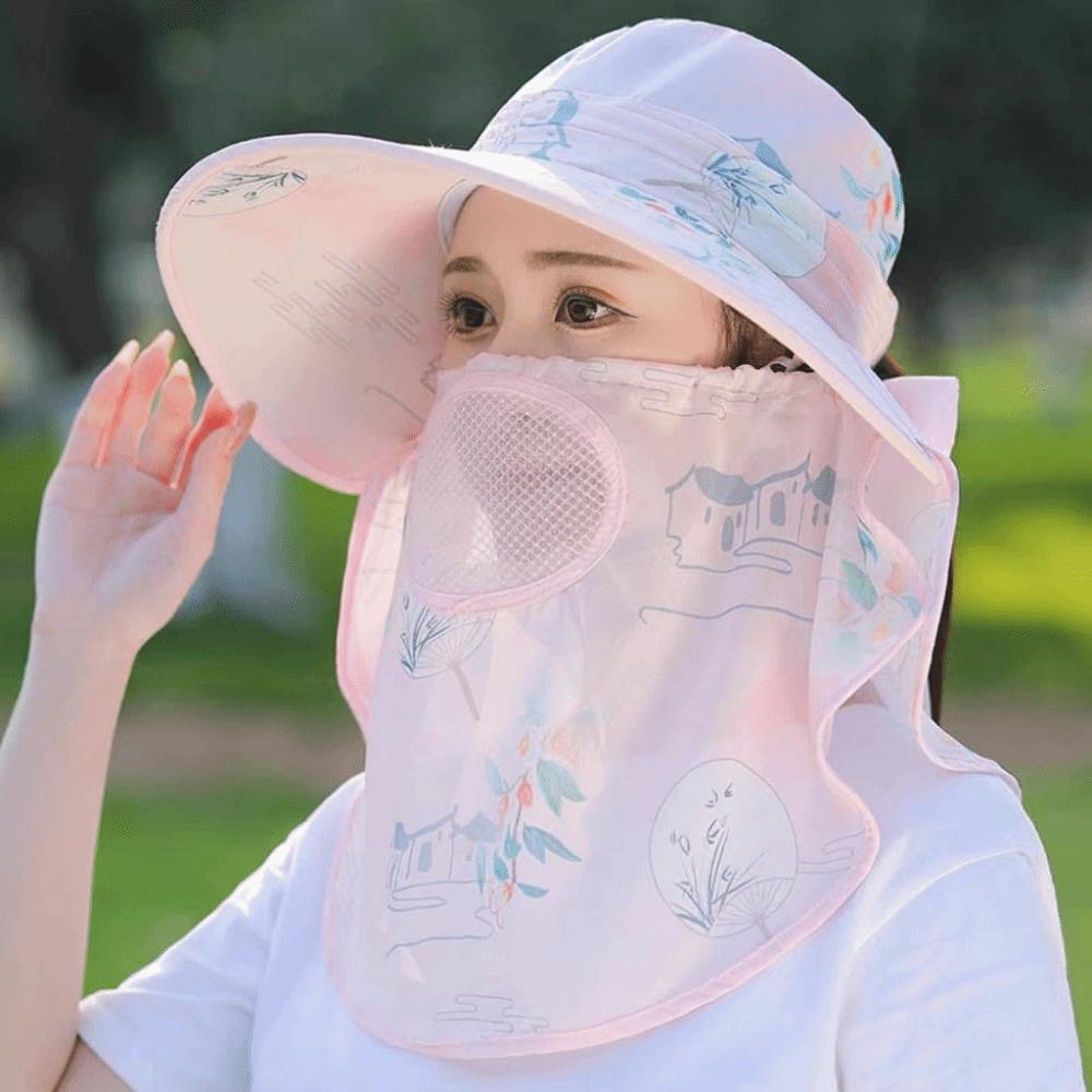 UV Protection Sun Hat Detachable Face Cover Outdoor Working Cap Fishing Hat Outdoor Working