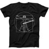 Da Vinci Vitruvian Guitar Player Best Seller Funny Gift Black Tee T Shirt 340