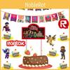 Яркие товары для вечеринки в стиле Roblox для детских празднований дня рождения с баннерами и топперами для торта