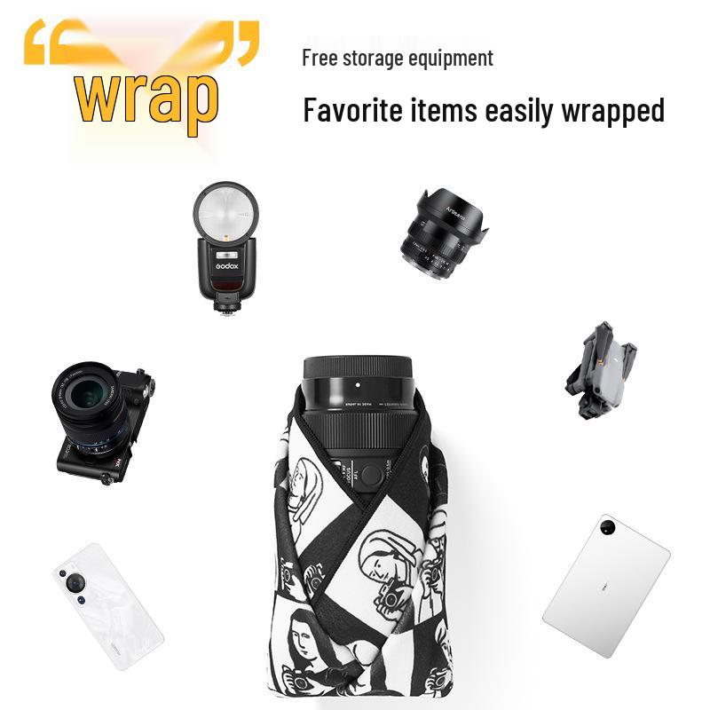 Ambitful Magic Velcro Fabric Camera Lens Wrap Bag
