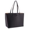 Tory Burch Mcgraw Solid Double T Logo Leather Tote Bag Women tote Black 152221-001
