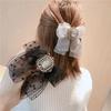 Korean Yarn Bow Spring Clip Crystal Headband Hair Pins Head Jewelry Fashion Bridal Headpiece Hair Accessories for Women Wedding