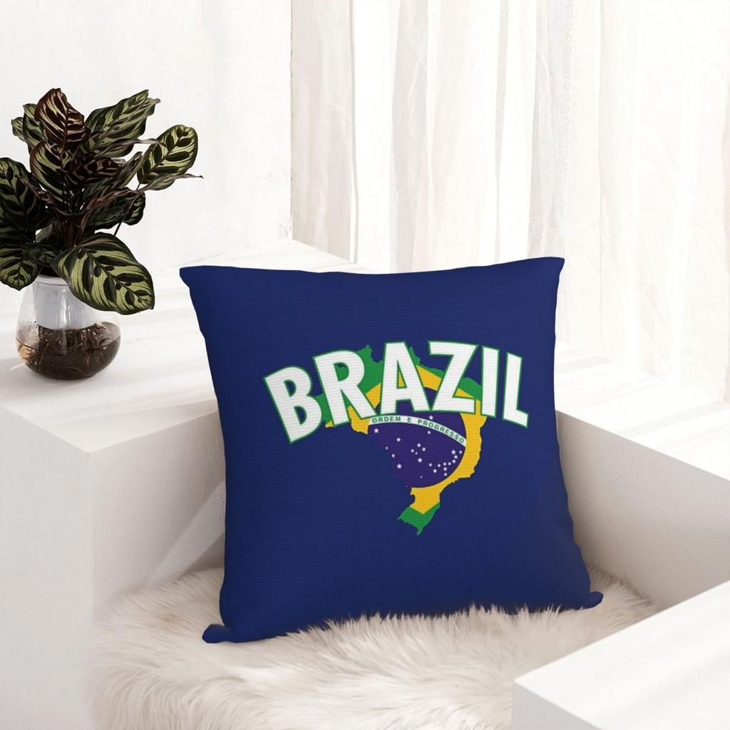 Brazil National Flag Square Pillowcase Cushion Cover Pillow Case Throw Pillow Cover For Home Sofa Living Room