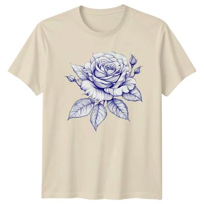 Vintage Floral Womens T-Shirt Rose Botanical Art Gift For Her