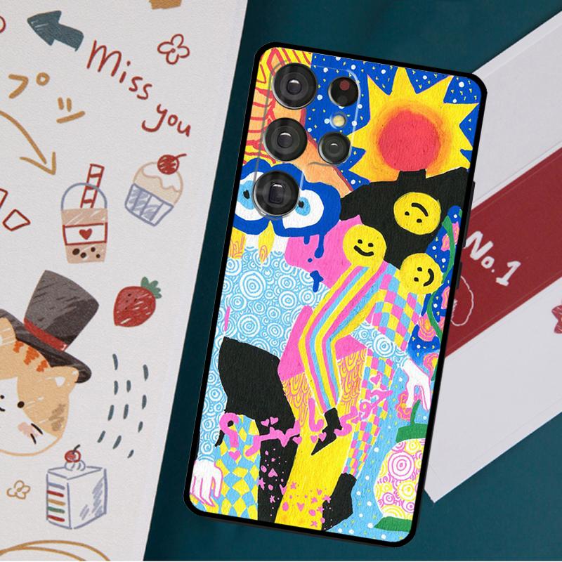 Чехол Indie Hippie Art для Samsung Galaxy S23 S21 S22 Ultra Plus S20 FE Note 20 Note 10 S8 S9 S10 Plus