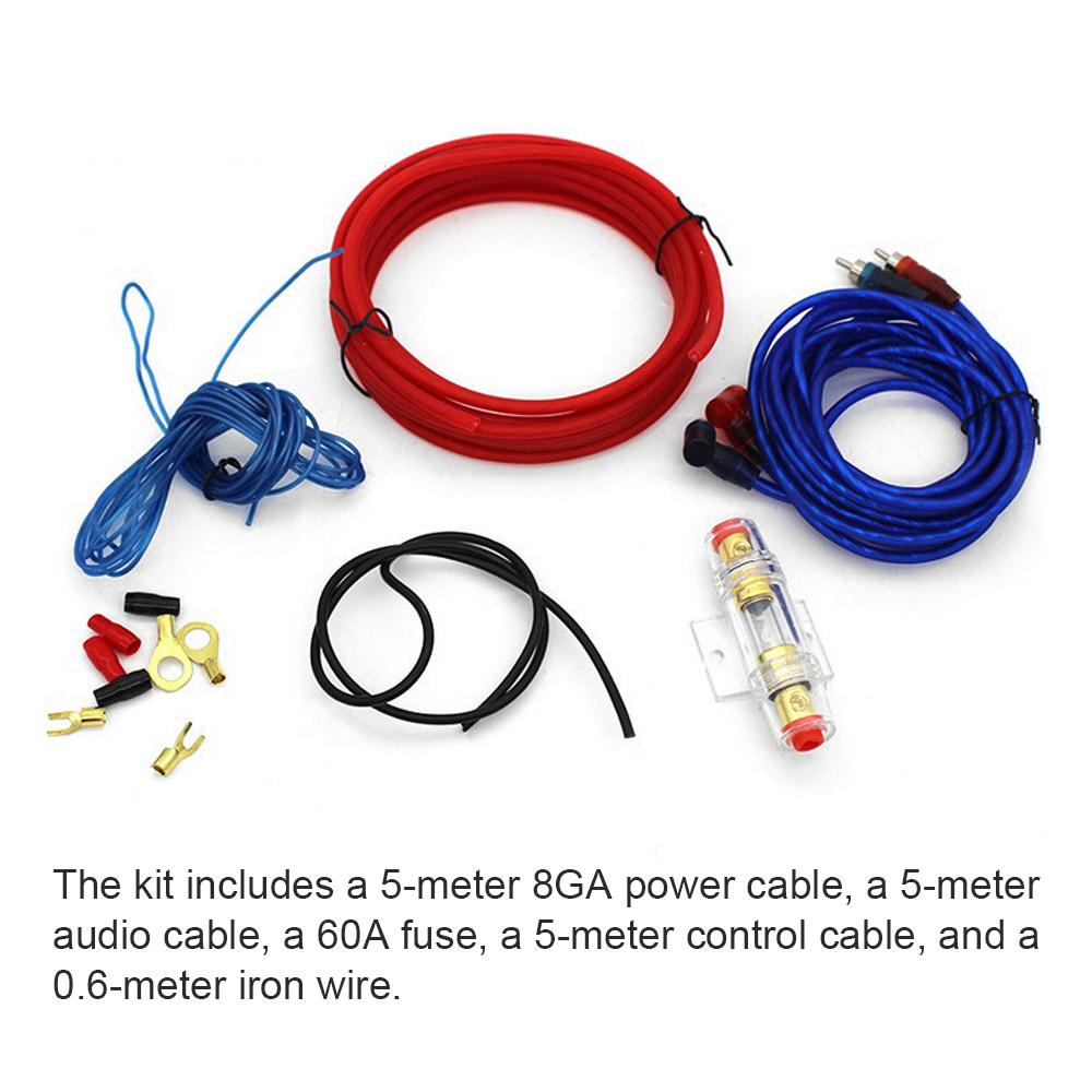 Комплект проводов для автомобильной аудиосистемы 8 AWG Провода для подключения усилителя мощности Провода управления для автомобильного аудио сабвуфера динамика