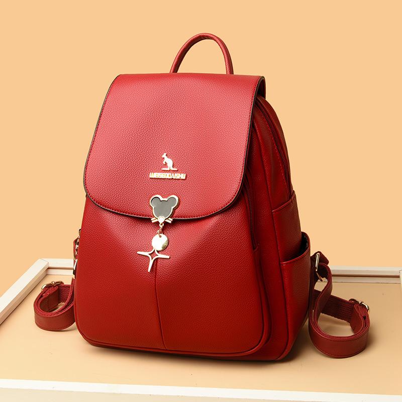 Женский новый модный и универсальный корейский стиль модный кожаный женский рюкзак большой вместимости дорожная школьная сумка маленькая сумка