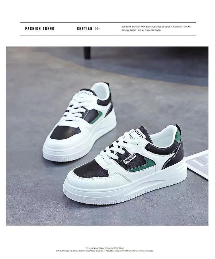 Новая женская обувь универсальная корейская версия модной повседневной обуви кеды круглый носок белая обувь на платформе спортивная увеличивающая рост женская обувь