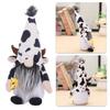 Кукла корова-гном, праздничный сезонный гном, очаровательный корова-гном, плюшевые украшения для домашнего декора, черно-белый узорчатый скот