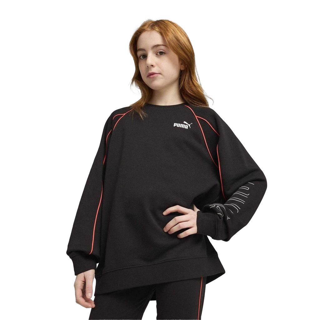 Puma Childrens/Kids Sportstyle Relaxed Fit Raglan Long-Sleeved Sweatshirt