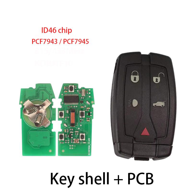 5 Buttons 315Mhz /433 Mhz ID46 PCF7943/PCF7945A Chip Car Key Remote Fob Circuit Board for Land Rover Freelander 2 Freelander2