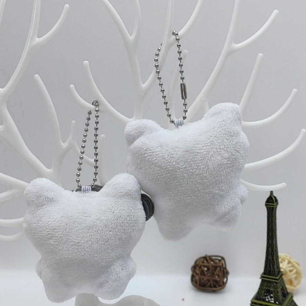 Bag Hanging Sad Cat Doll Keychain Funny Key Ring Cute Earphones Cat Pendant Backpack Decor