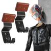 Helmet Holder Wall Mount Motorcycle Gear Rack with 2 Key Hooks Solid Wood Strong