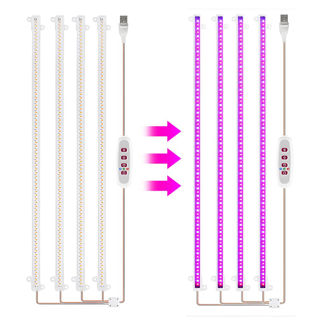 LED Plant Grow Light Strips 8W 168LED 4000K 169.2lm Bright Grow Lamp with 8H/12H/16H Timer 5