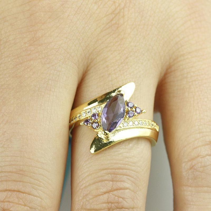 Vintage Women Jewelry Twisted Design Rhinestone Bridal Engagement Ring Size 6-9