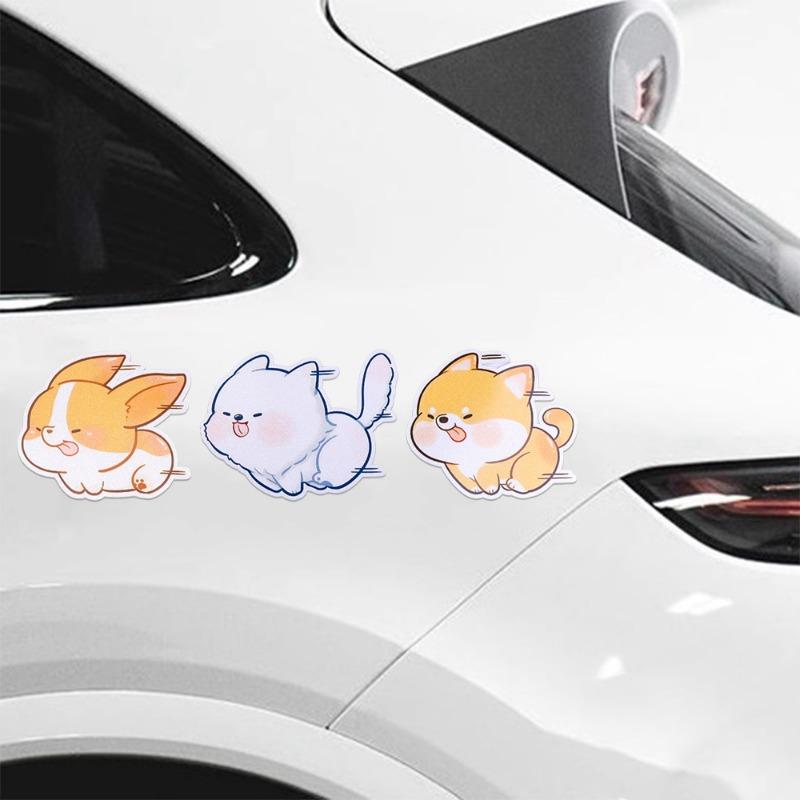 Cartoon Animal Car Stickers Conceal Scratch Decorative Stickers Auto Electric Motorcycle Body Styling Decor Scratch Animal Decal