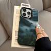 Чехол для телефона "Туманный горный лес" для iPhone 17 17Air 16 15 14 13 12 11 Pro Max Plus Цветной Серебристый