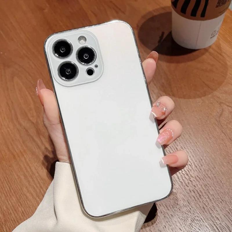 Цветной премиальный чехол для телефона, подходящий для iPhone 16 15 14 13 promax 12 11, твердый электролитически покрытый ПК-чехол, защищающий от отпечатков пальцев