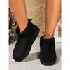 Women's winter snow boots, new style, flat sole, short, fleece-lined, comfortable cotton boots.