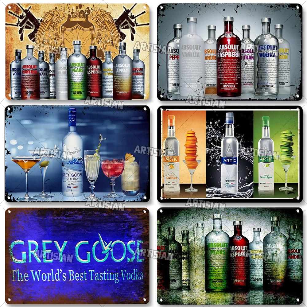 Водка Металлические Таблички Декоративная Тарелка Вино Металлическая Жестяная Табличка Ретро Металлический Постер Алкоголь Настенная Тарелка Домашний Бар Студия Индустриальный Декор