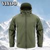 Men's Tactical Army Jacket Loose Hooded Winter Autumn Thermal Fleece Cycling Jacket Bicycle Road Bike Clothing Windproof Waterproof Plus Size