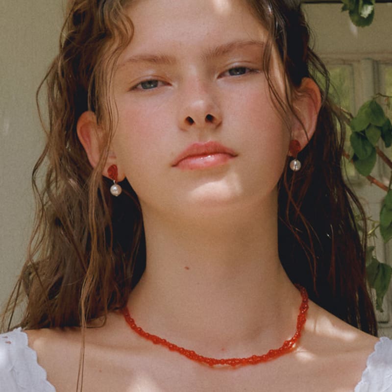 VINTAGE HOLLYWOOD Rose Pearl Earrings_VH2435EA004M