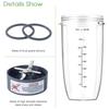 Replacement Blender Cups 32OZ With Lids Rubber Gasket Suitable for Nutribullet Blender 900W Juicer Mixer Blender Durable