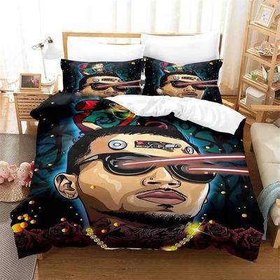 Комплект постельного белья Chris Brown с 3D-принтом, пододеяльник, одеяло, комплект постельного белья, наволочка, размер King Queen Twin для мальчиков и девочек взрослых