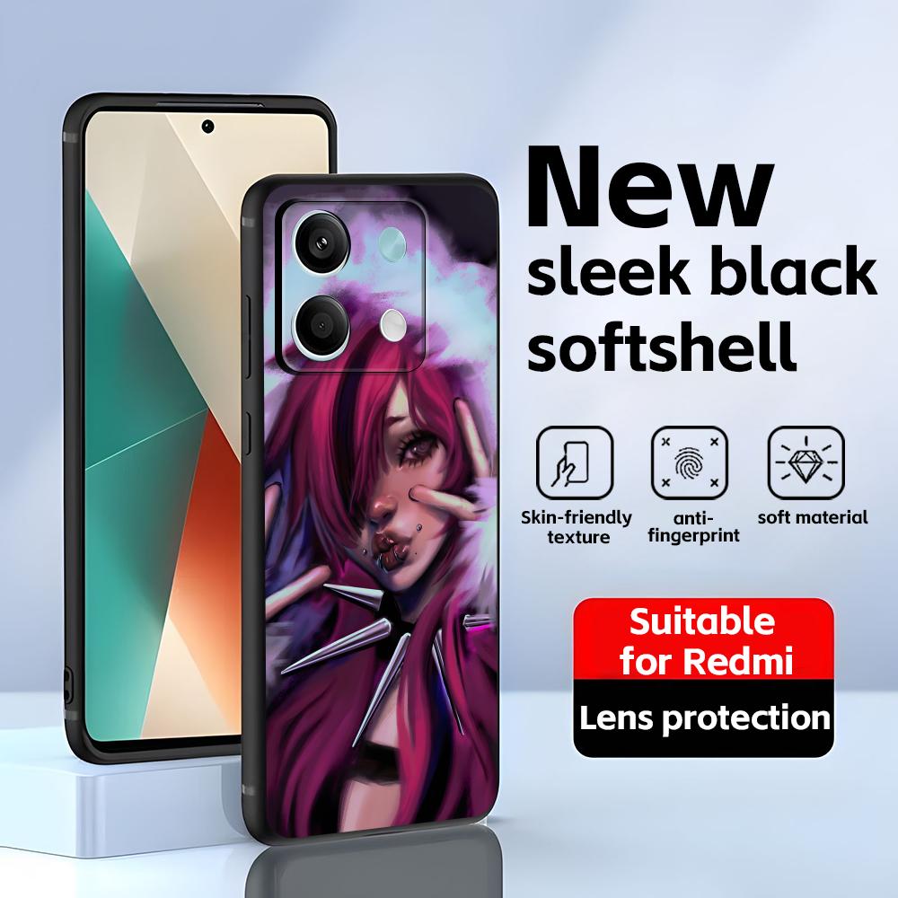 Крутой чехол для телефона в готическом стиле для Redmi Note 14 13 12 11 Pro Plus S 5G 14C A3 Мягкая черная крышка для телефона
