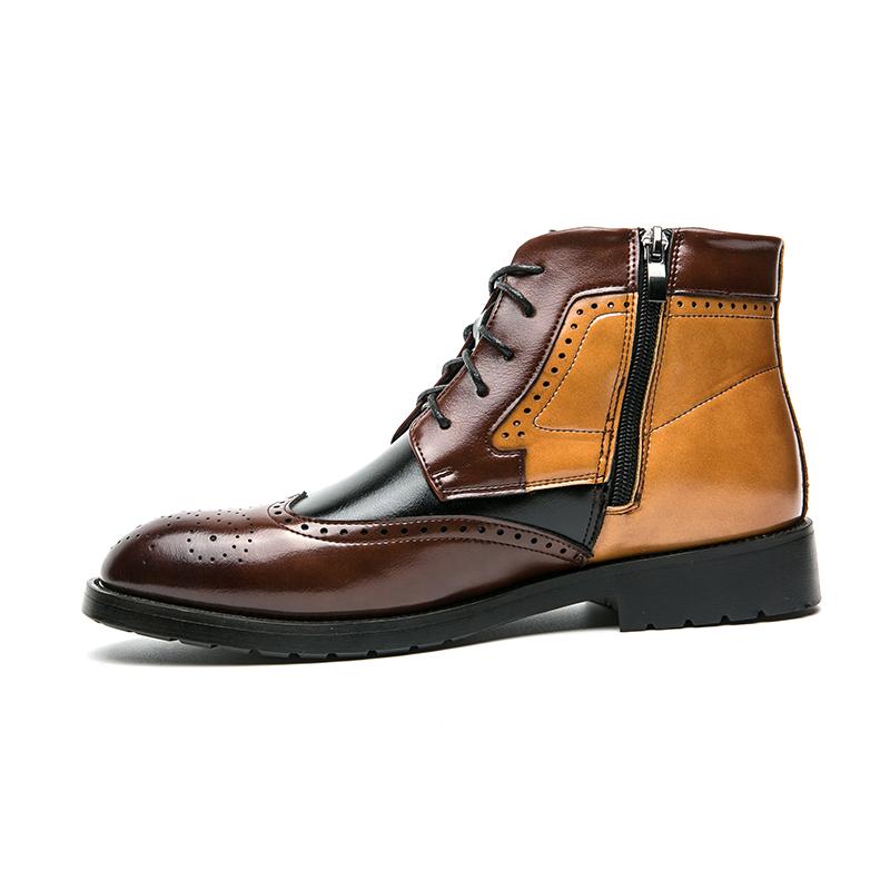 Модные весенние новые мужские водонепроницаемые рабочие туфли с толстой подошвой, повседневные классические кожаные ботинки «Челси», удобные цветные ботинки с круглым носком