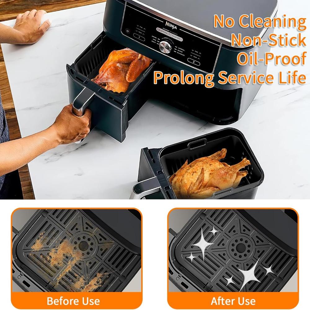 Силиконовые вкладыши для аэрофритюрницы для корзины Ninja Double-zone 9,5 л/10 кварт SL400 SL401 AF400 AF451 DZ401 DZ550 для Tower 9 л T17088 T17100
