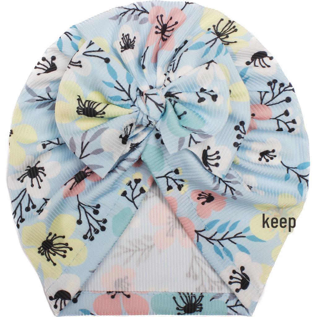 Летняя детская шапочка-бантик с креативным принтом