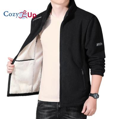 Уютная флисовая мужская куртка с карманами, повседневная полярная куртка, теплое пальто для улицы, защищающее от холода
