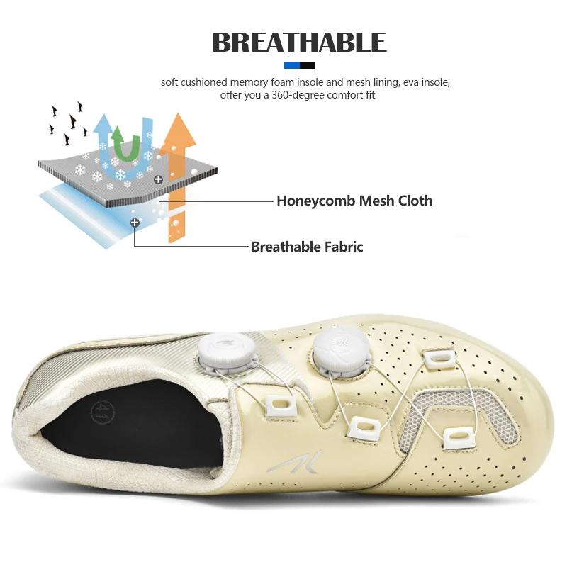 Professional Mtb Cycling Shoes Big Size 48 Spd Men Self-Locking Bicycle Road Bike Shoes Women Flat Cleats Mtb Biking Sneakers