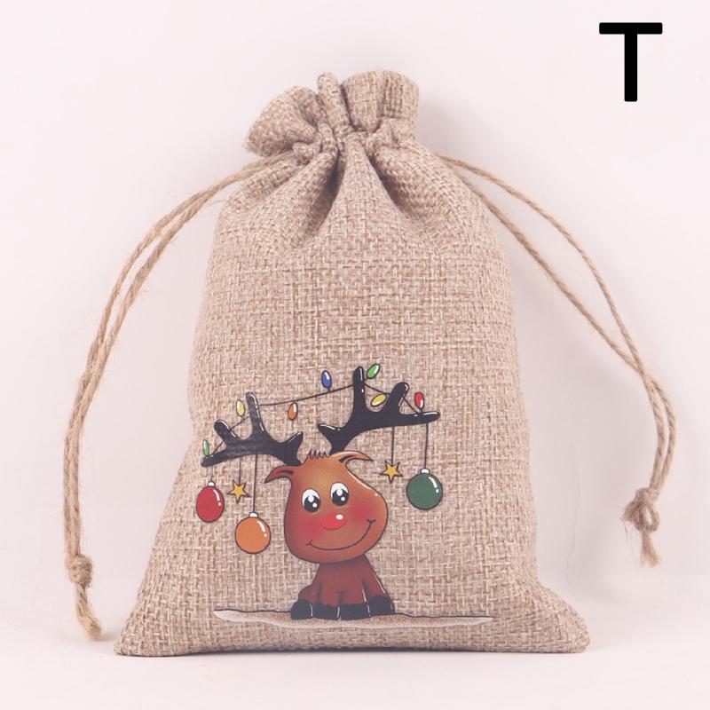 1 шт. Рождественский подарочный мешочек на шнурке из хлопка и льна, подарочные упаковочные пакеты для хранения ювелирных изделий и конфет MIT