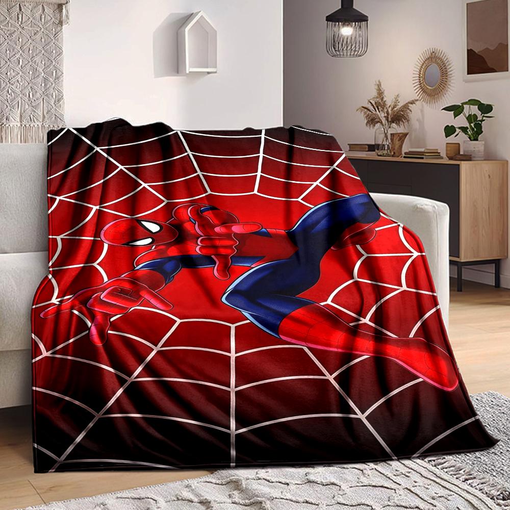 1Pc Spiderman Web Adventure Blanket Soft And Comfortable Casual Warm Camping Travel Christmas Halloween Xmas Gift M928221