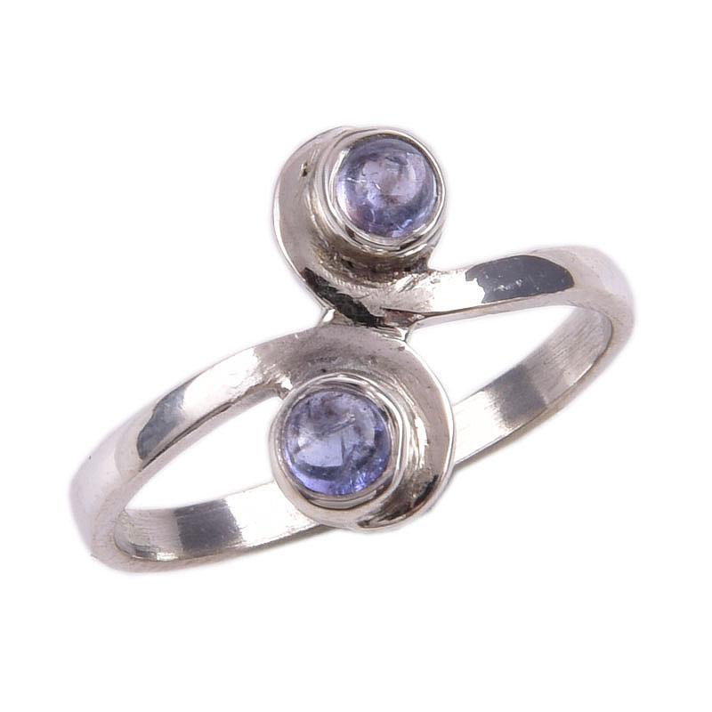 Натуральный танзанит, ювелирное кольцо из стерлингового серебра 925 пробы, размер 6, A6g72