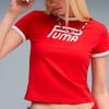 Puma Archive Future Графическая Приталенная Футболка с Принтом Букв Простая Универсальная с Коротким Рукавом Женские Топы 634053-11