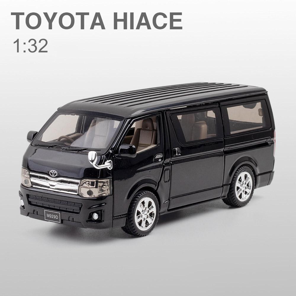 1:32 Scale Toyota Hiace MPV Alloy Car Model, Diecasts Metal Toy Vehicles Car Model with Simulation Sound and Light Collection Children Gift