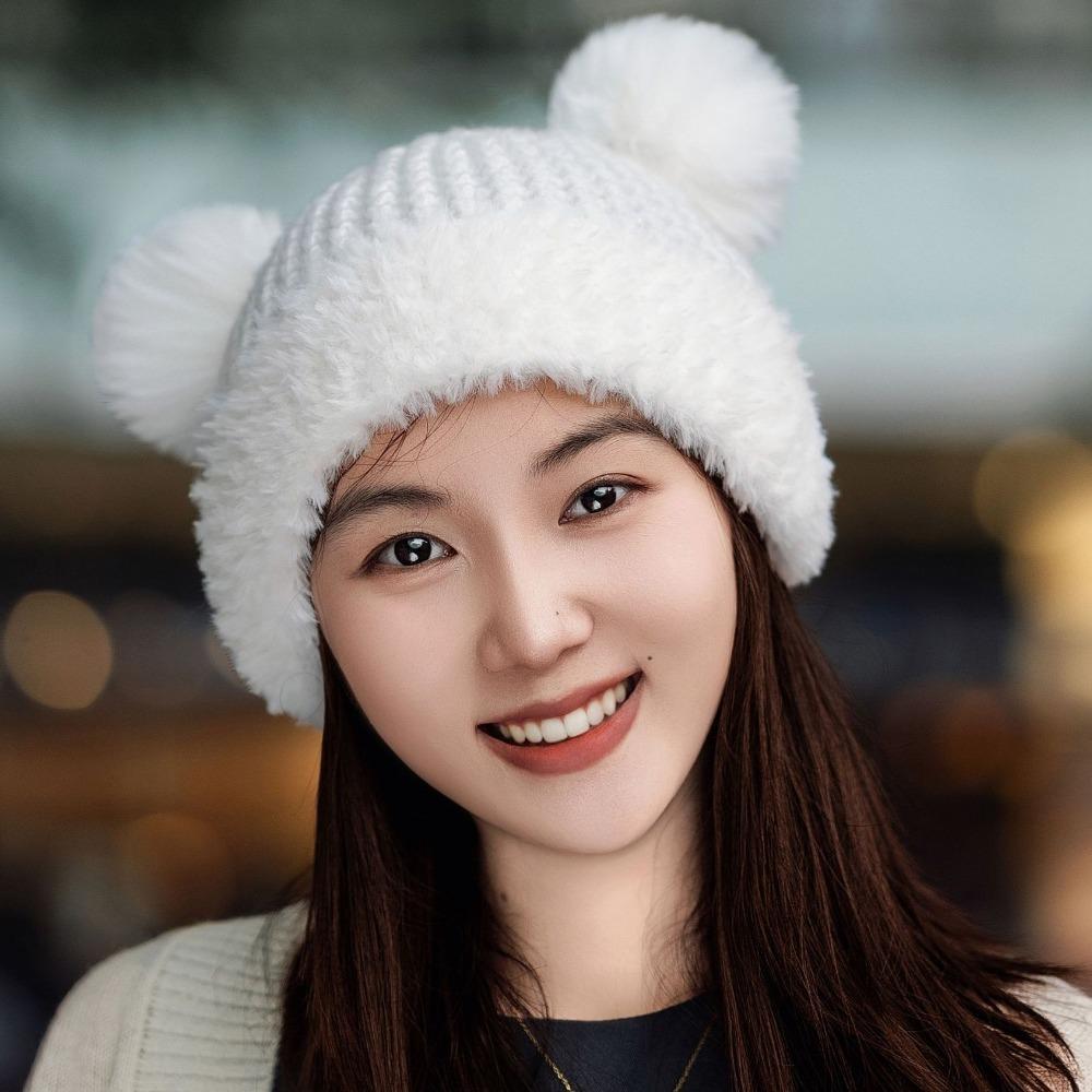 Wool Style Children's Hats Plush Warm Hat Fashionable Knitting Hat Unisex